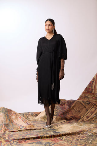 Val Fringe Dress - Black