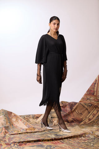 Val Fringe Dress - Black