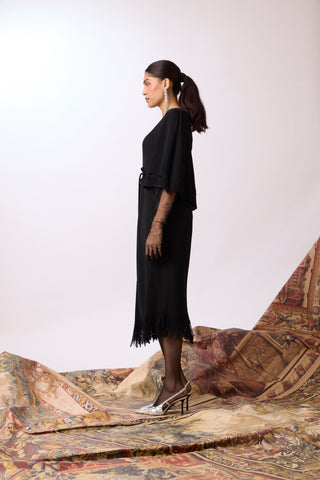 Val Fringe Dress - Black