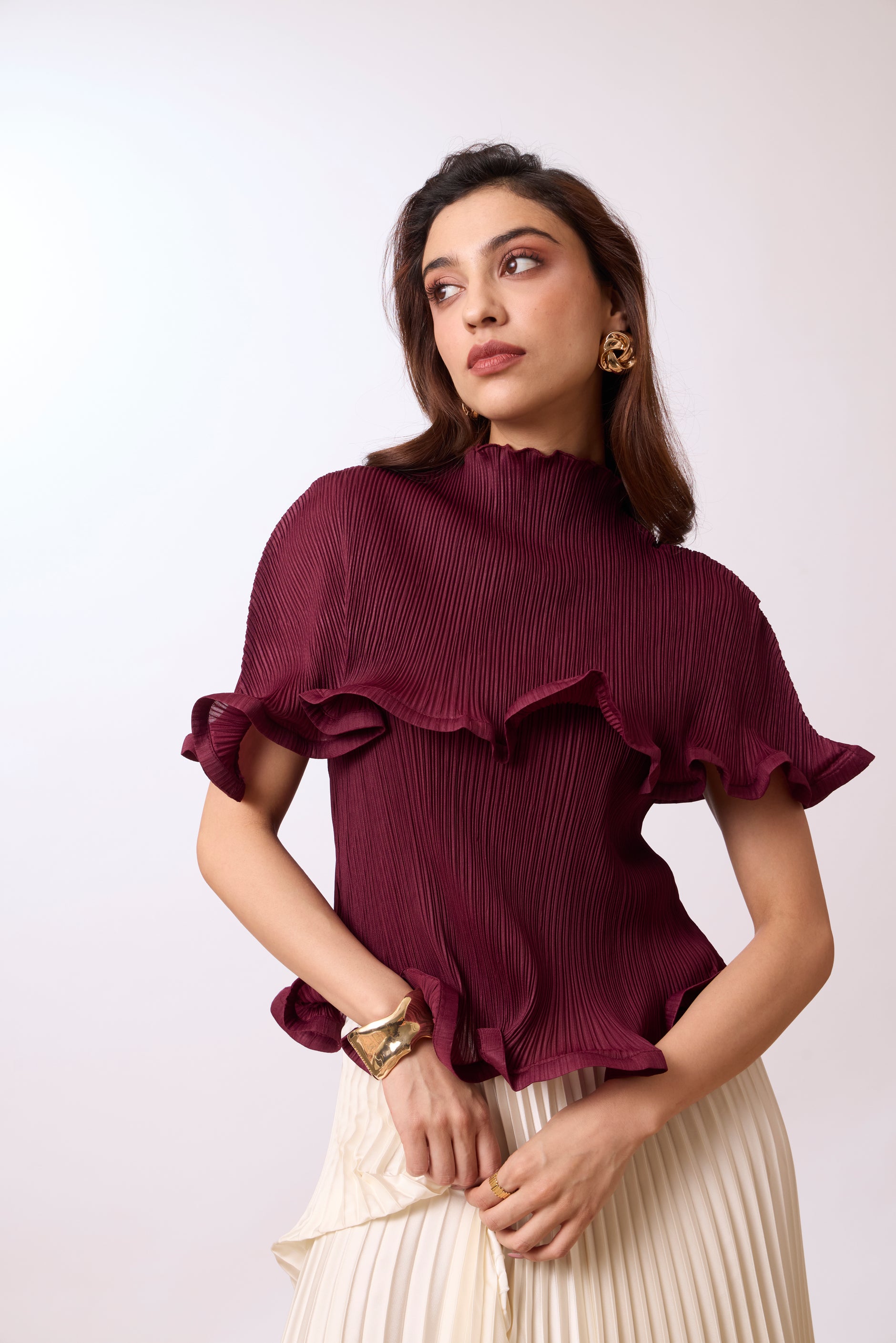 Buy Women's Pleated Tops Online at Best Prices - Scarlet Sage