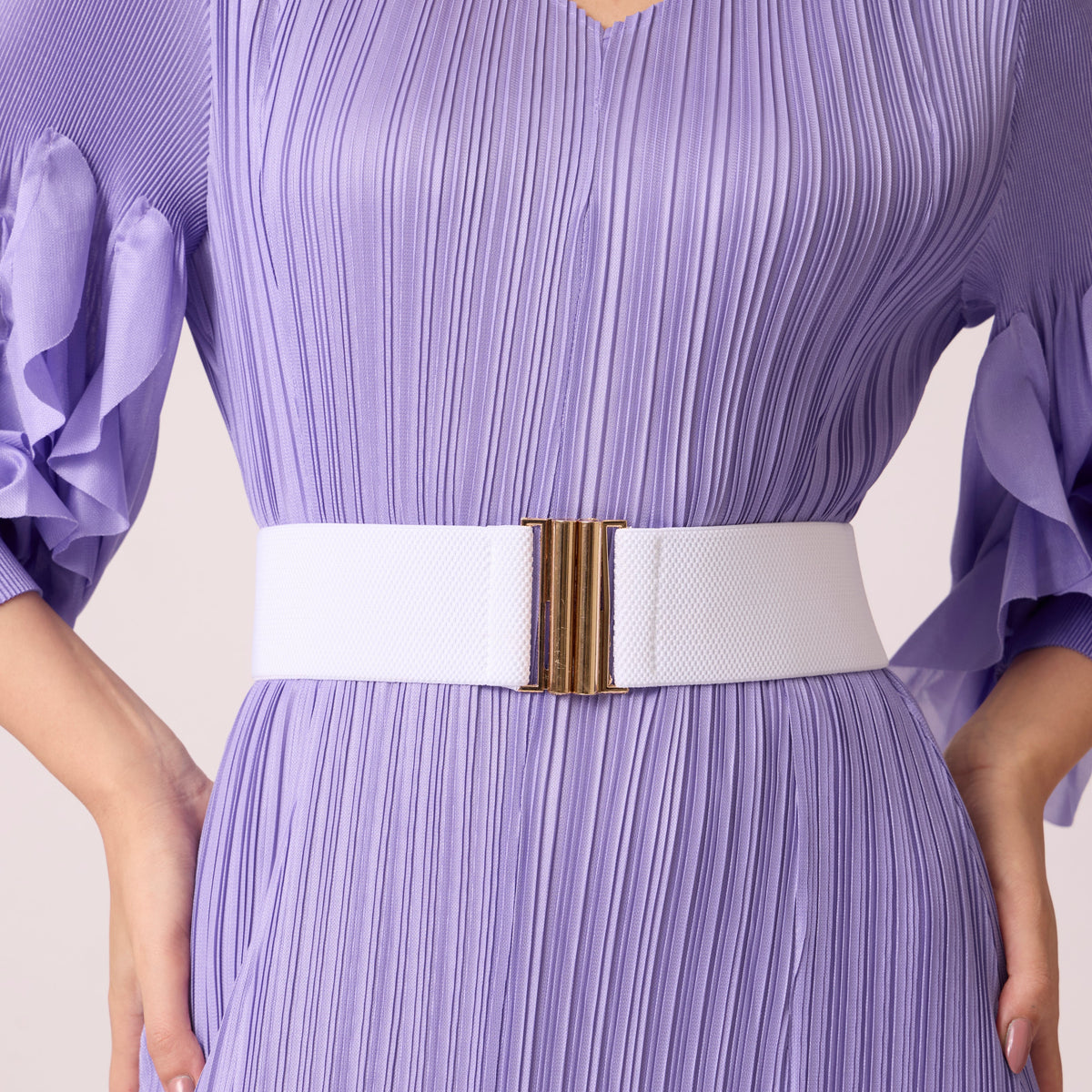 Basic Clasp Elastic Belt - 6cm - White