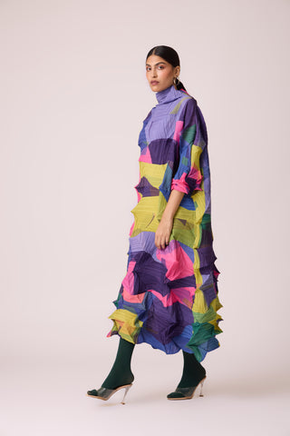 Mona Abstract Print Dress - Multicolour