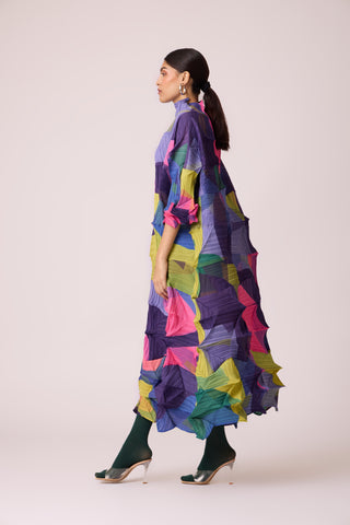 Mona Abstract Print Dress - Multicolour