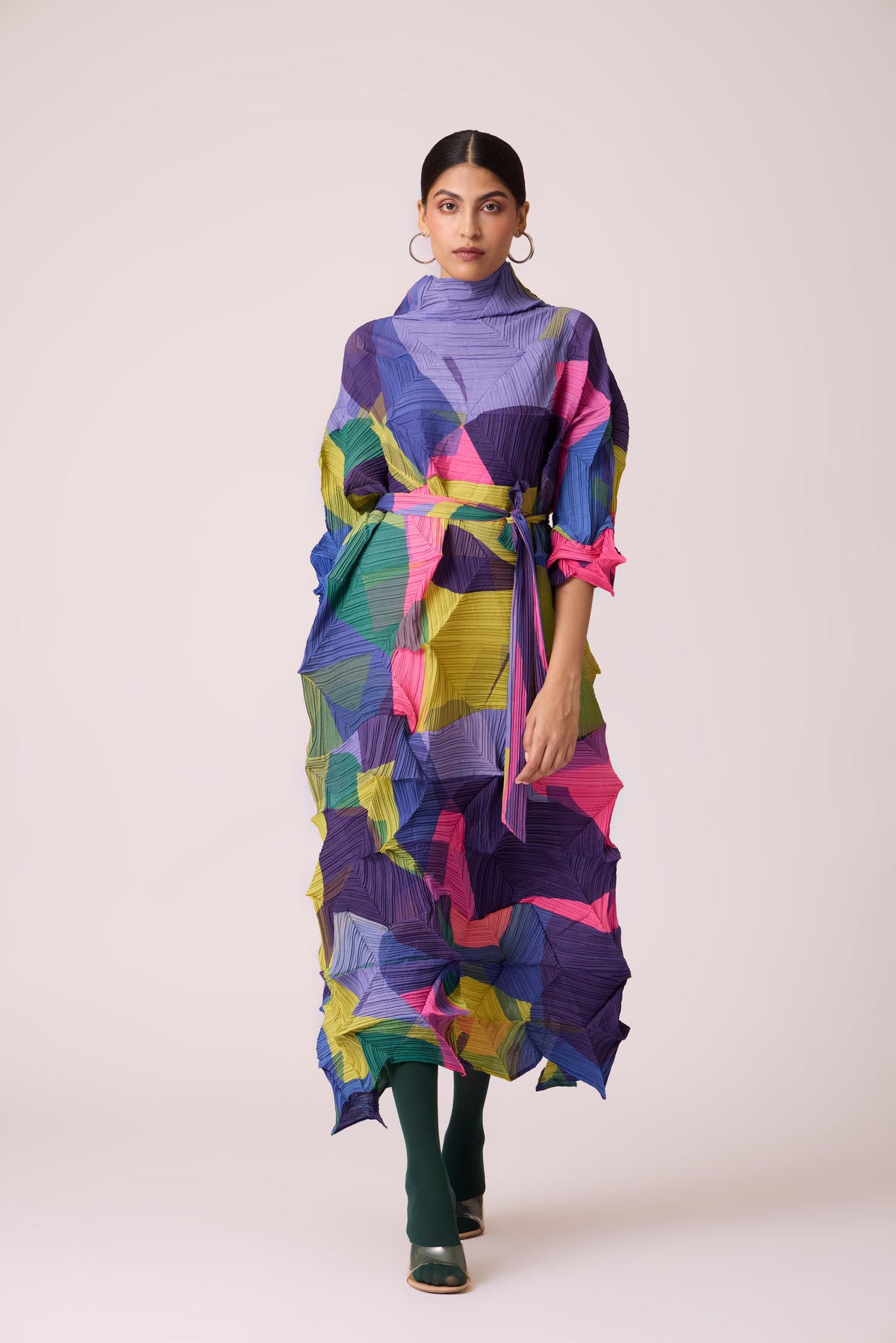 Mona Abstract Print Dress - Multicolour
