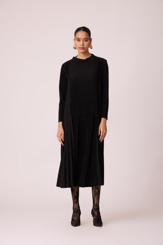 Perla Knit Winter Dress - Black