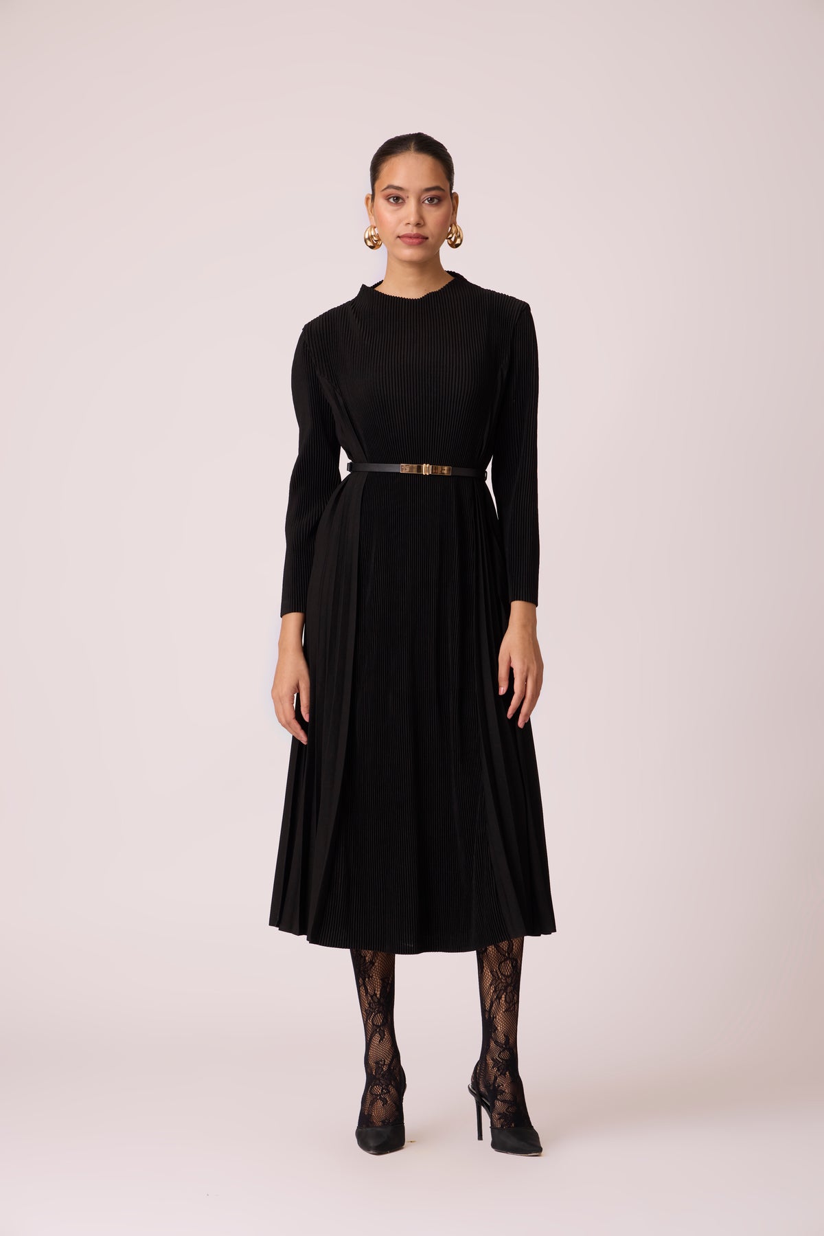 Perla Knit Winter Dress - Black