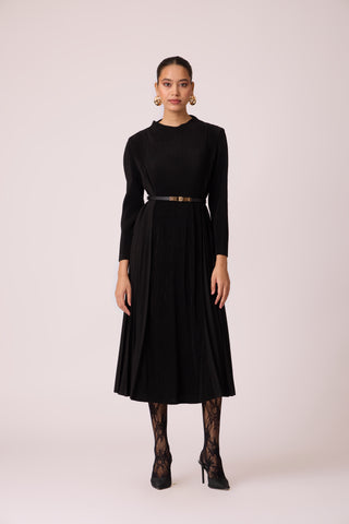 Perla Knit Winter Dress - Black