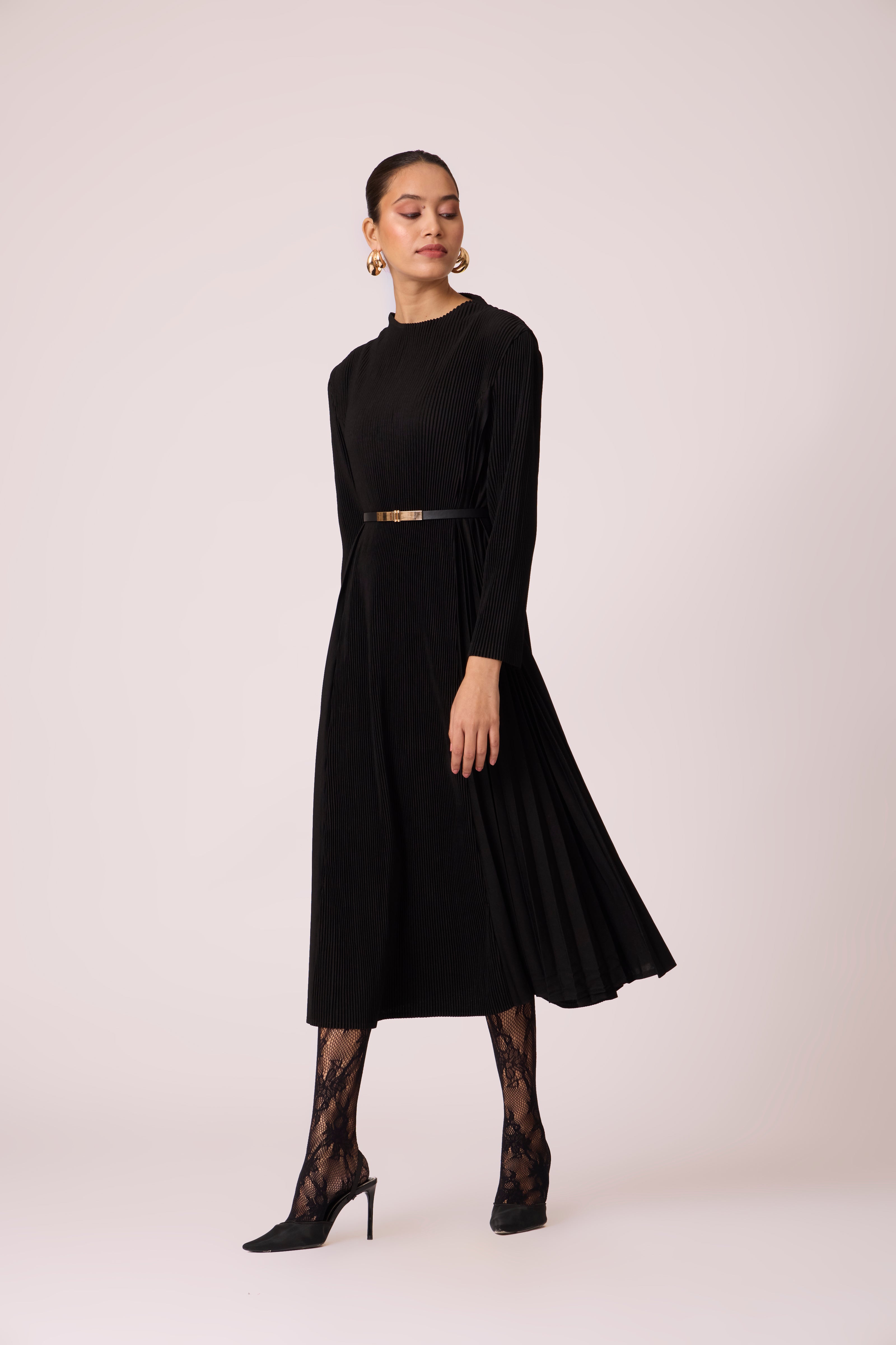 Perla Knit Winter Dress - Black Perla Knit Winter Dress - Black