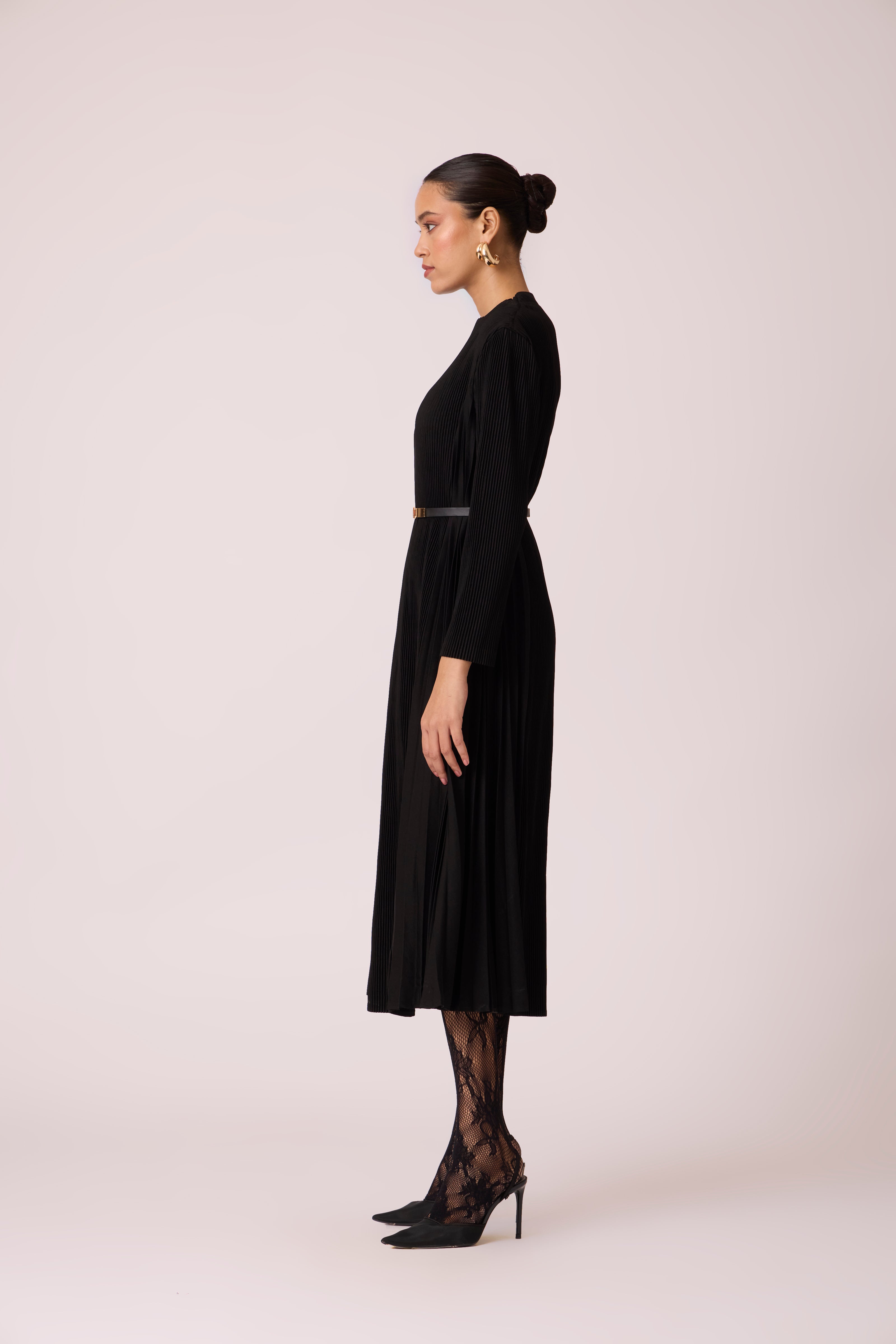 Perla Knit Winter Dress - Black Perla Knit Winter Dress - Black