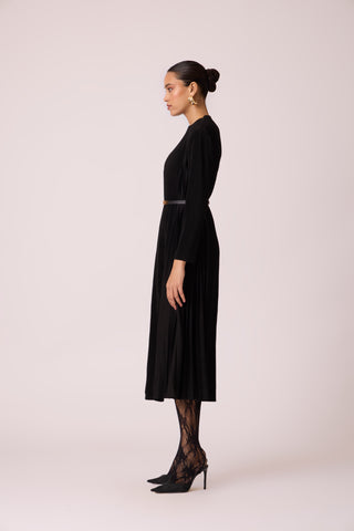 Perla Knit Winter Dress - Black