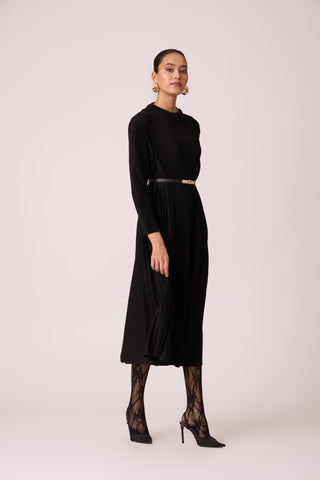 Perla Knit Winter Dress - Black