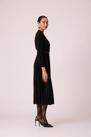 Perla Knit Winter Dress - Black