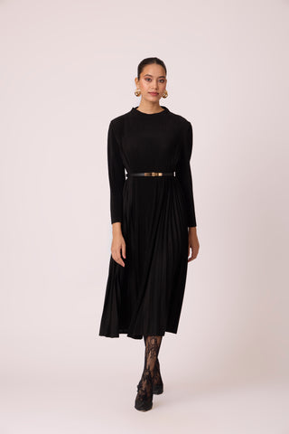 Perla Knit Winter Dress - Black