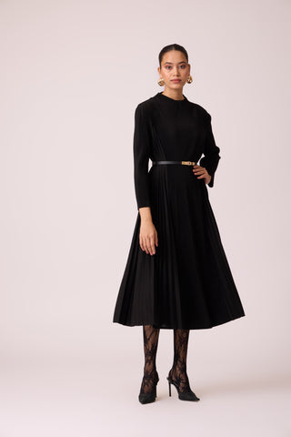 Perla Knit Winter Dress - Black