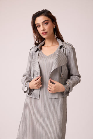 Olive Jacket Dress - Grey