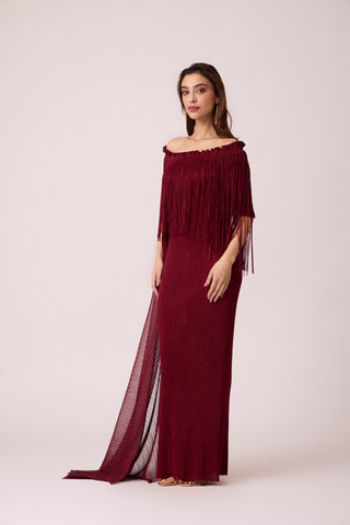 Leoni Maxi Dress - Burgundy