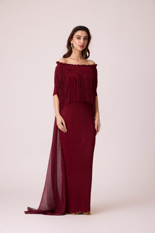 Leoni Maxi Dress - Burgundy