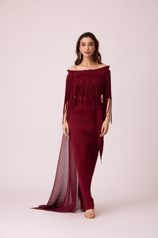 Leoni Maxi Dress - Burgundy