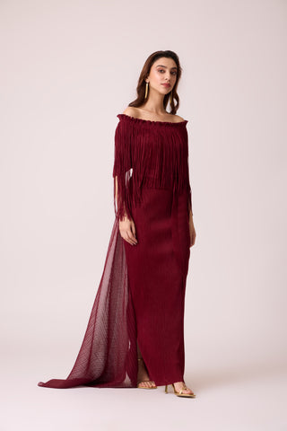 Leoni Maxi Dress - Burgundy