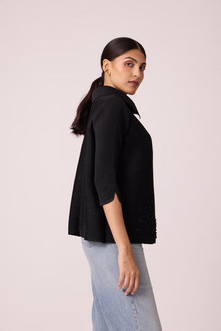 Edith Cutwork Shirt - Black