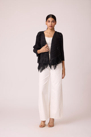 Lara Fringe Overlay - Black