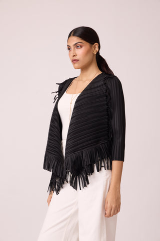 Lara Fringe Overlay - Black