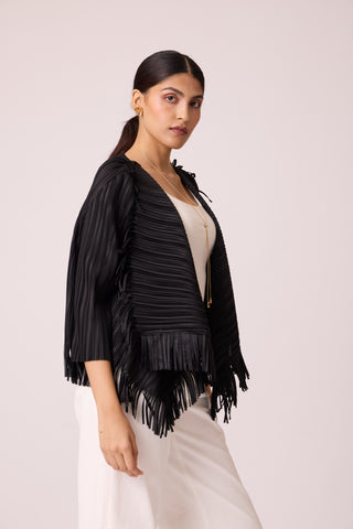 Lara Fringe Overlay - Black