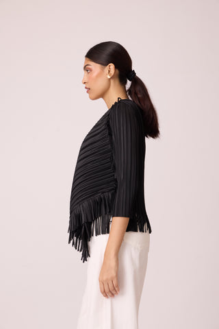Lara Fringe Overlay - Black