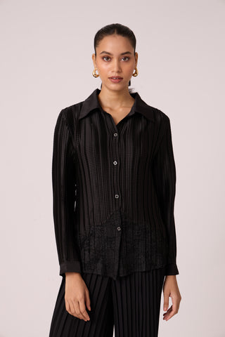 Gaby Satin Shirt - Black