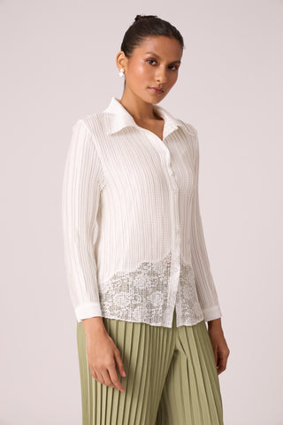 Gaby Satin Shirt - White