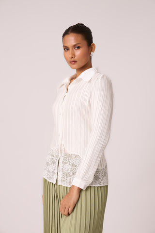 Gaby Satin Shirt - White