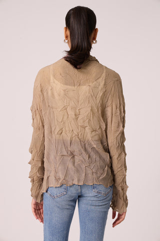 Paige Sheer Pleat Shirt - Warm Taupe