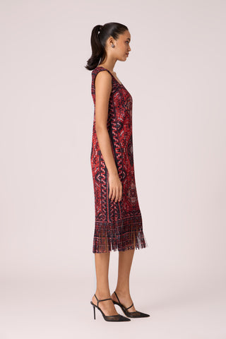 Sasha Print Dress - Orange & Black