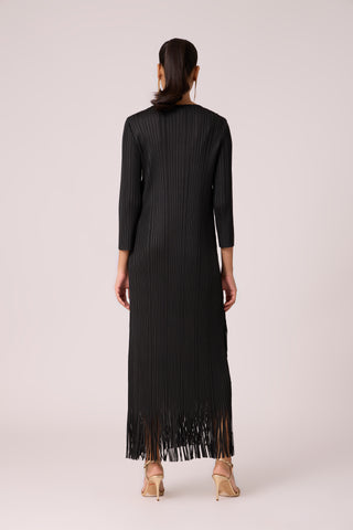 Chloe Fringed Dress - Black