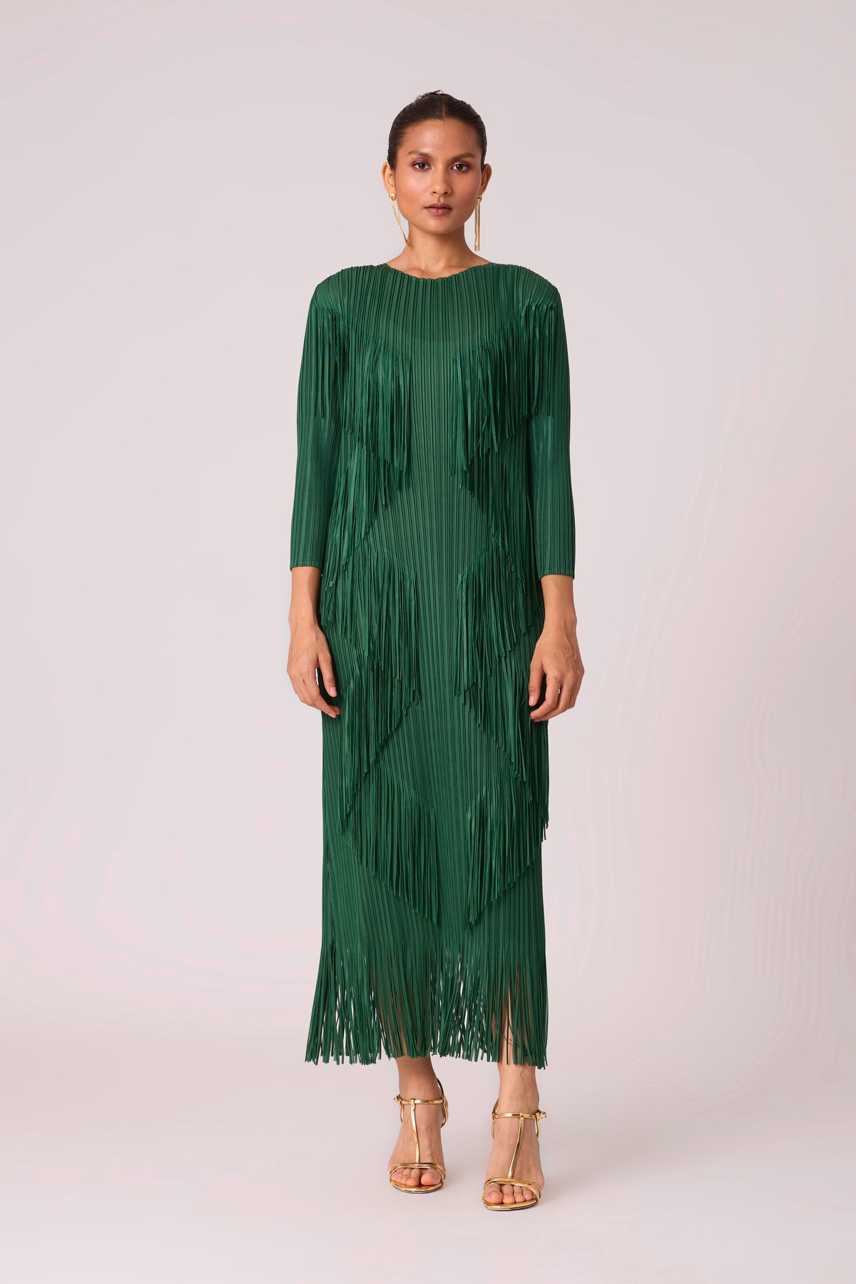 Chloe Fringed Dress - Dark Green