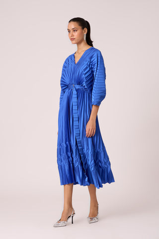 Adeline Maxi Satin Dress - Azure Blue