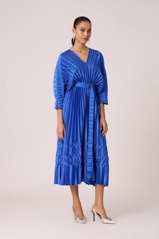 Adeline Maxi Satin Dress - Azure Blue