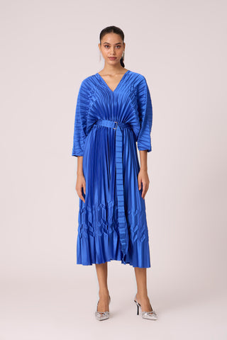 Adeline Maxi Satin Dress - Azure Blue