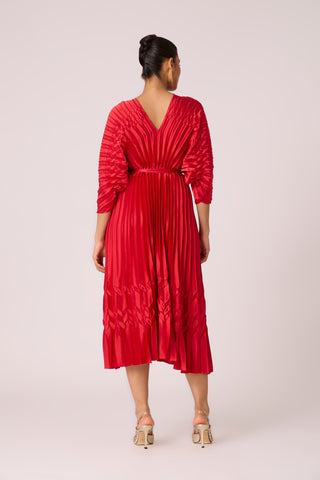 Adeline Maxi Satin Dress - Red