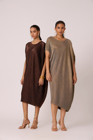 Aurelia Dress - Grey & Gold