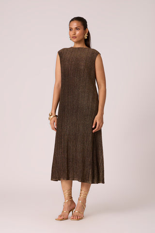 Rylee Dress - Metallic Black & Gold