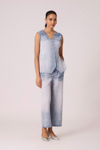 Aimee Vest Set - Denim Wash