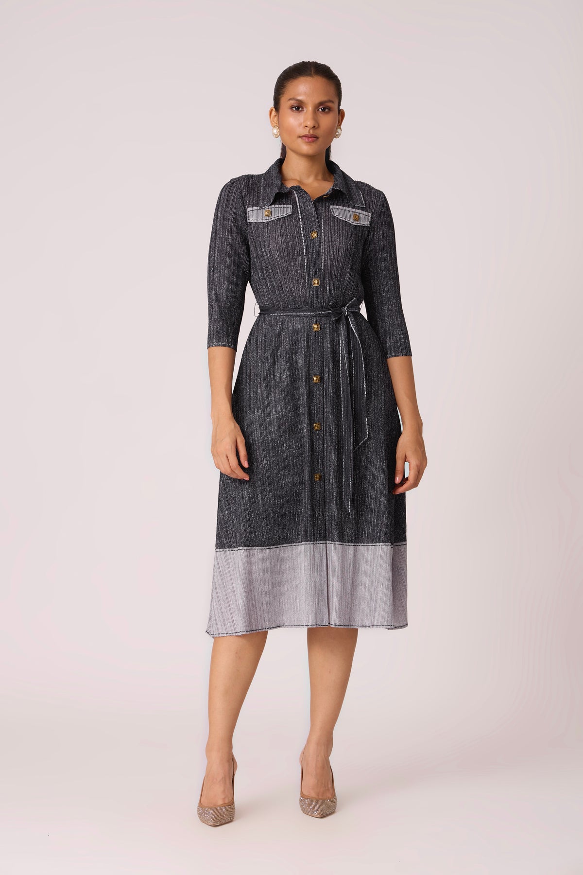 Wynona Denim Shirt Dress - Navy