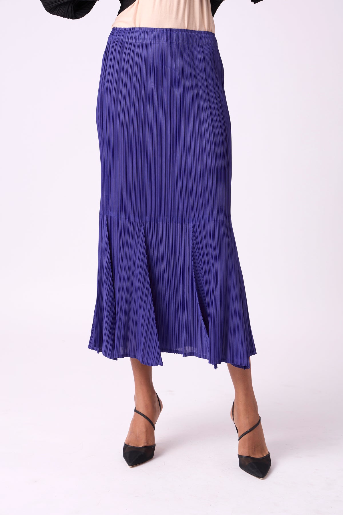 Darya Pleat Skirt - Blue