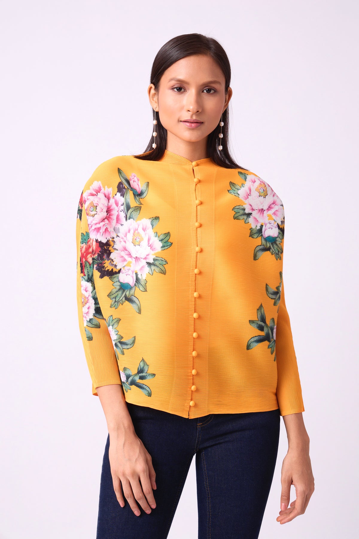 Mira Floral Top - Golden Yellow