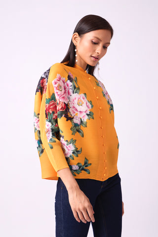 Mira Floral Top - Golden Yellow