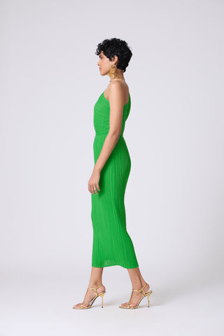 Kelly One Shoulder Dress - Bright Green