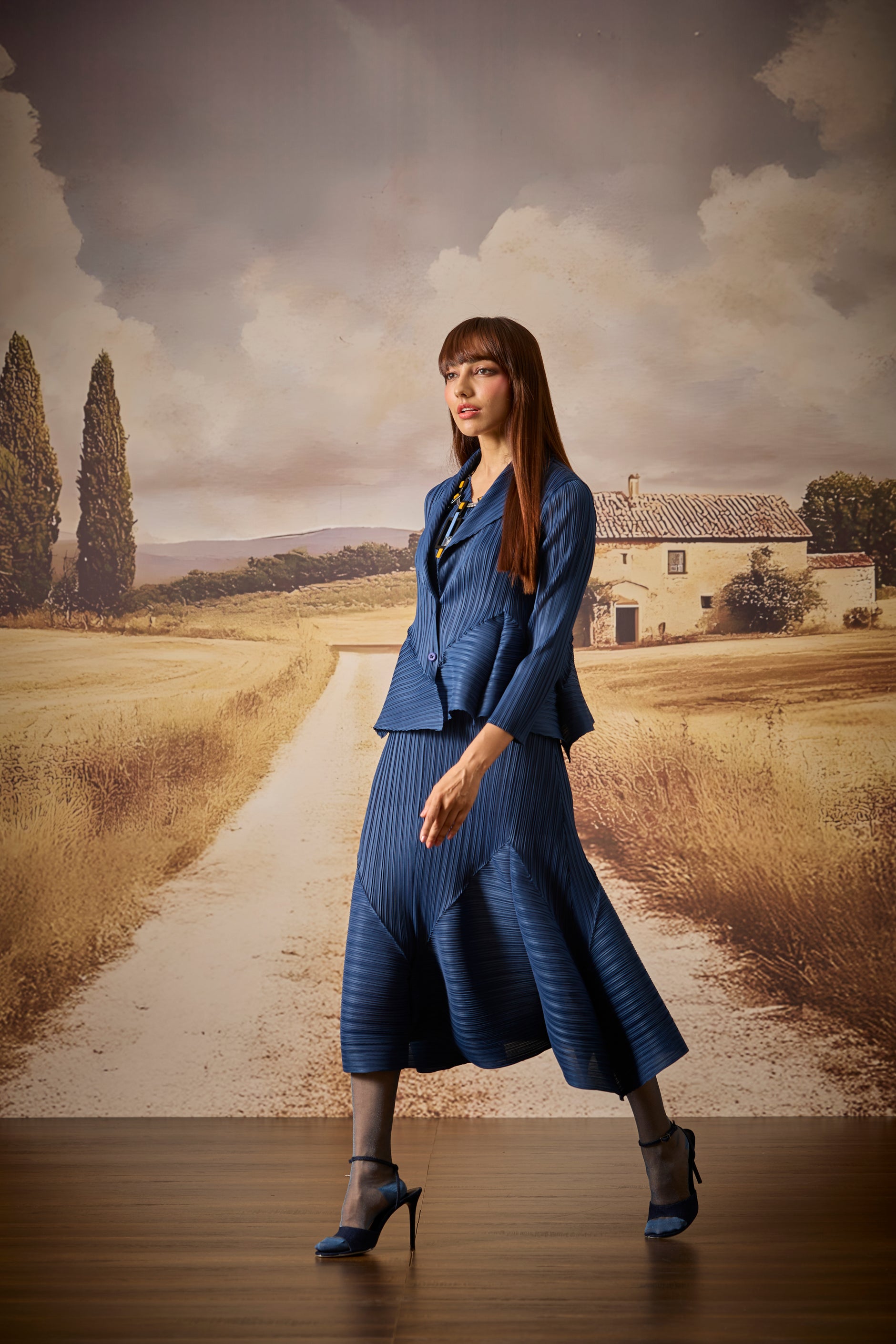 アンドレスド　shrink pleats fit dress Yiqpiy Women Drop Waist Pleated Mini Dress Tie Shouler