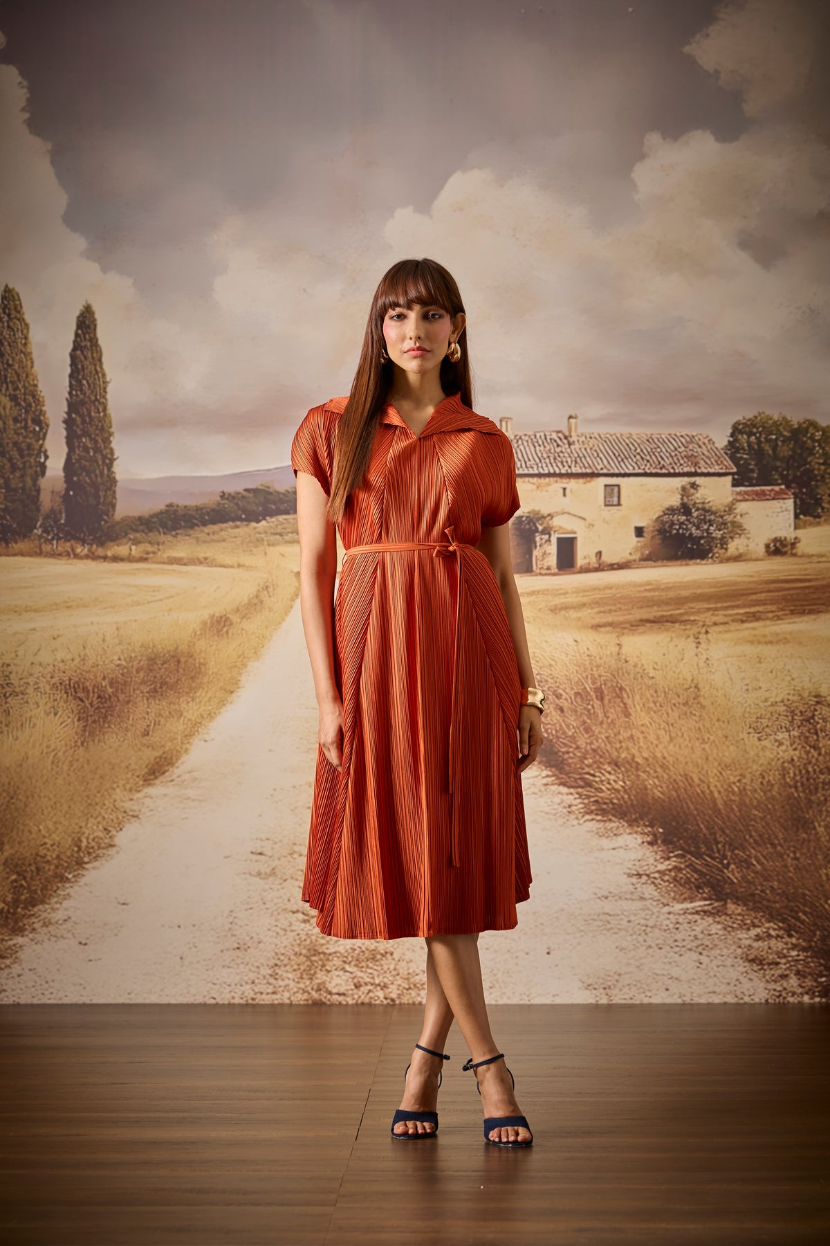 Viola Dress - Rust Orange