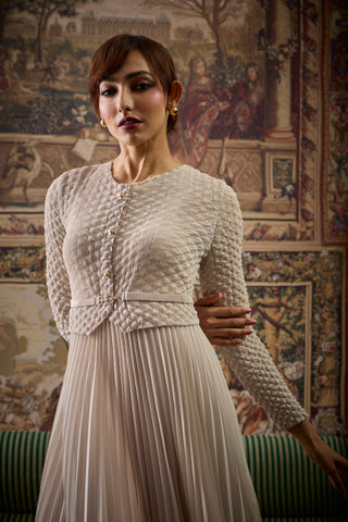 Laurel Crush Dress - Sand Beige